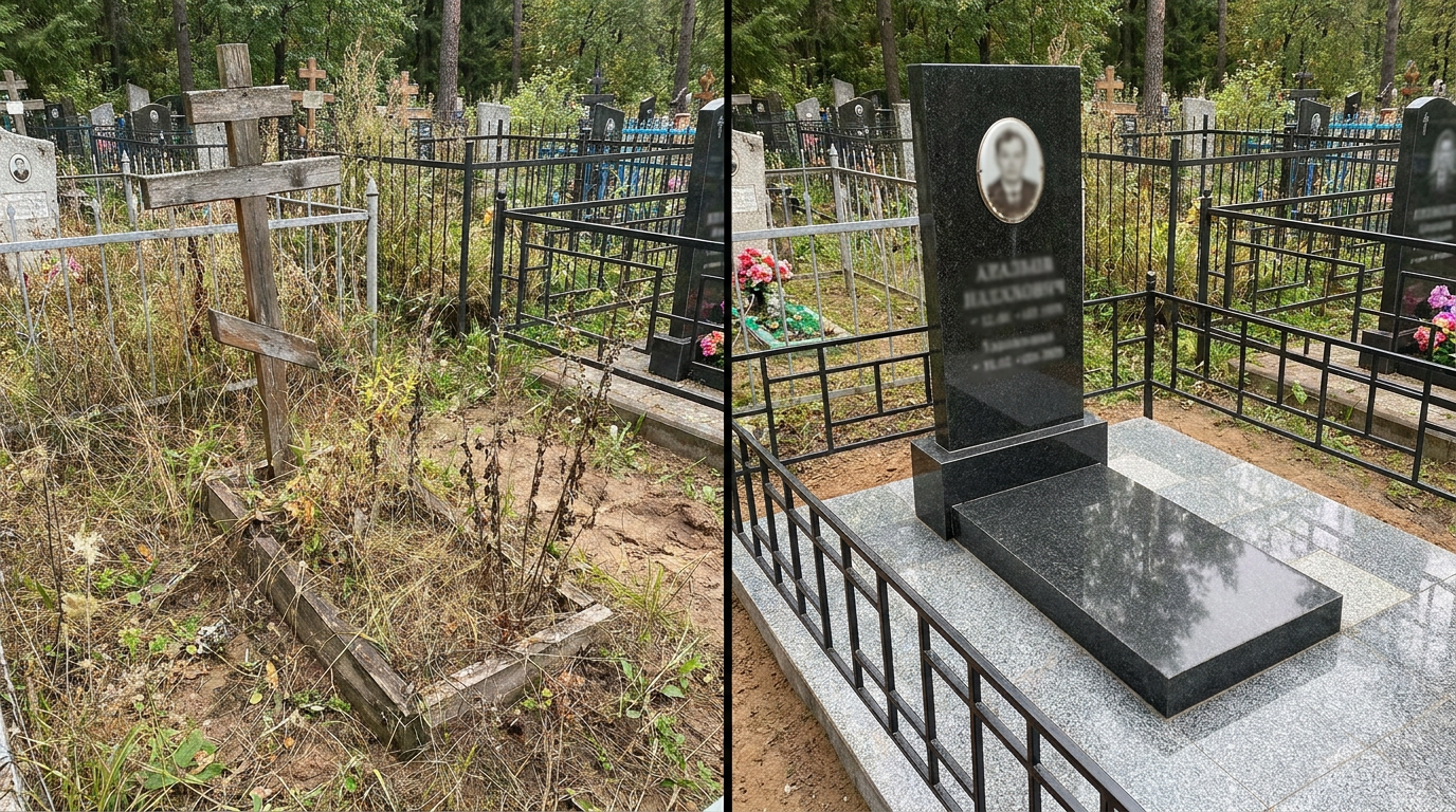 Установка памятника в Набережных Челнах — пример 1